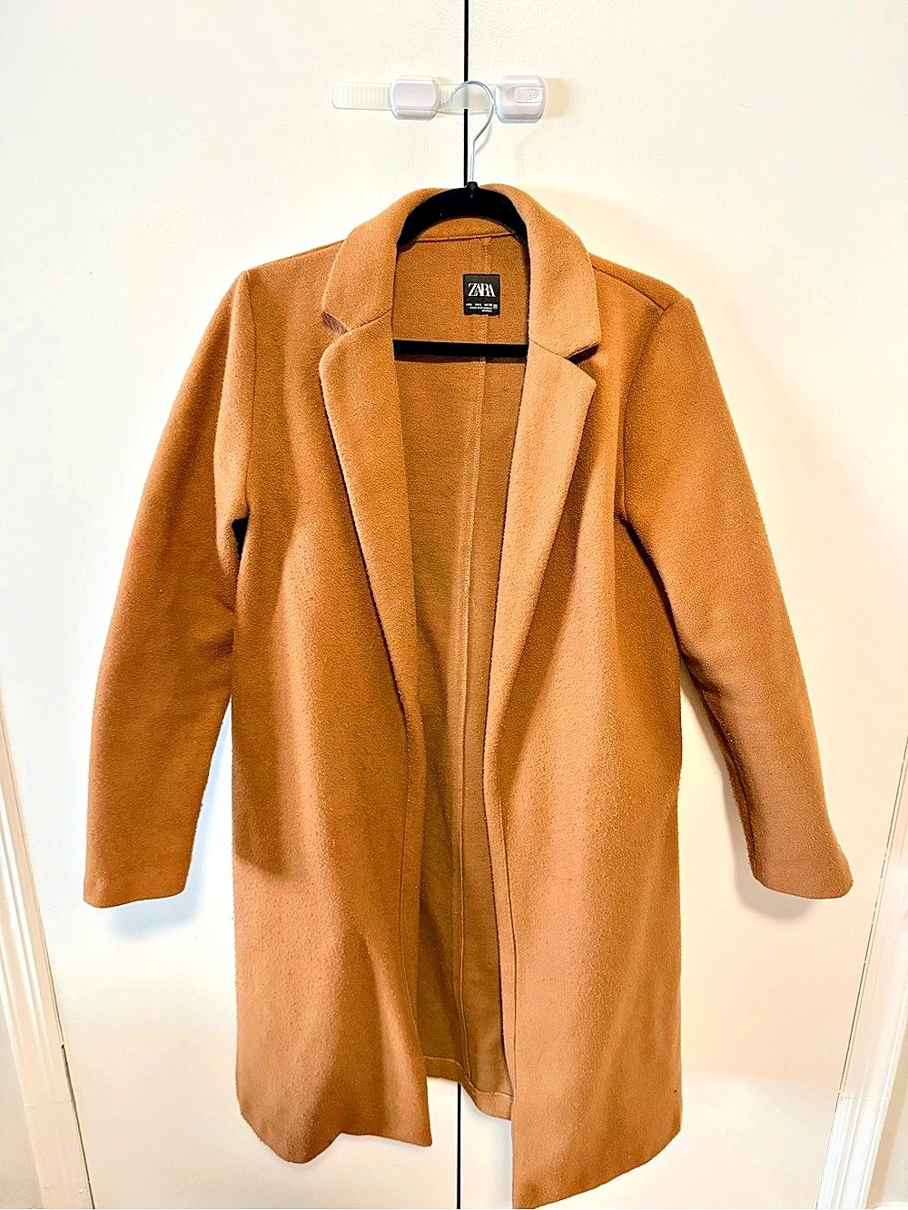 Zara Open Front Longline Coat Women's Brown